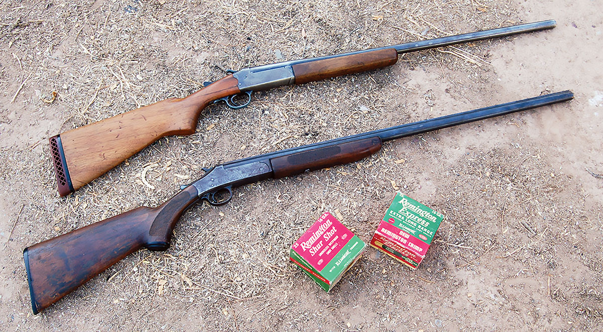 Typical of the countless 16-gauge single shots made prior to 1950 are the Savage (top) and the Harrington & Richardson (bottom).